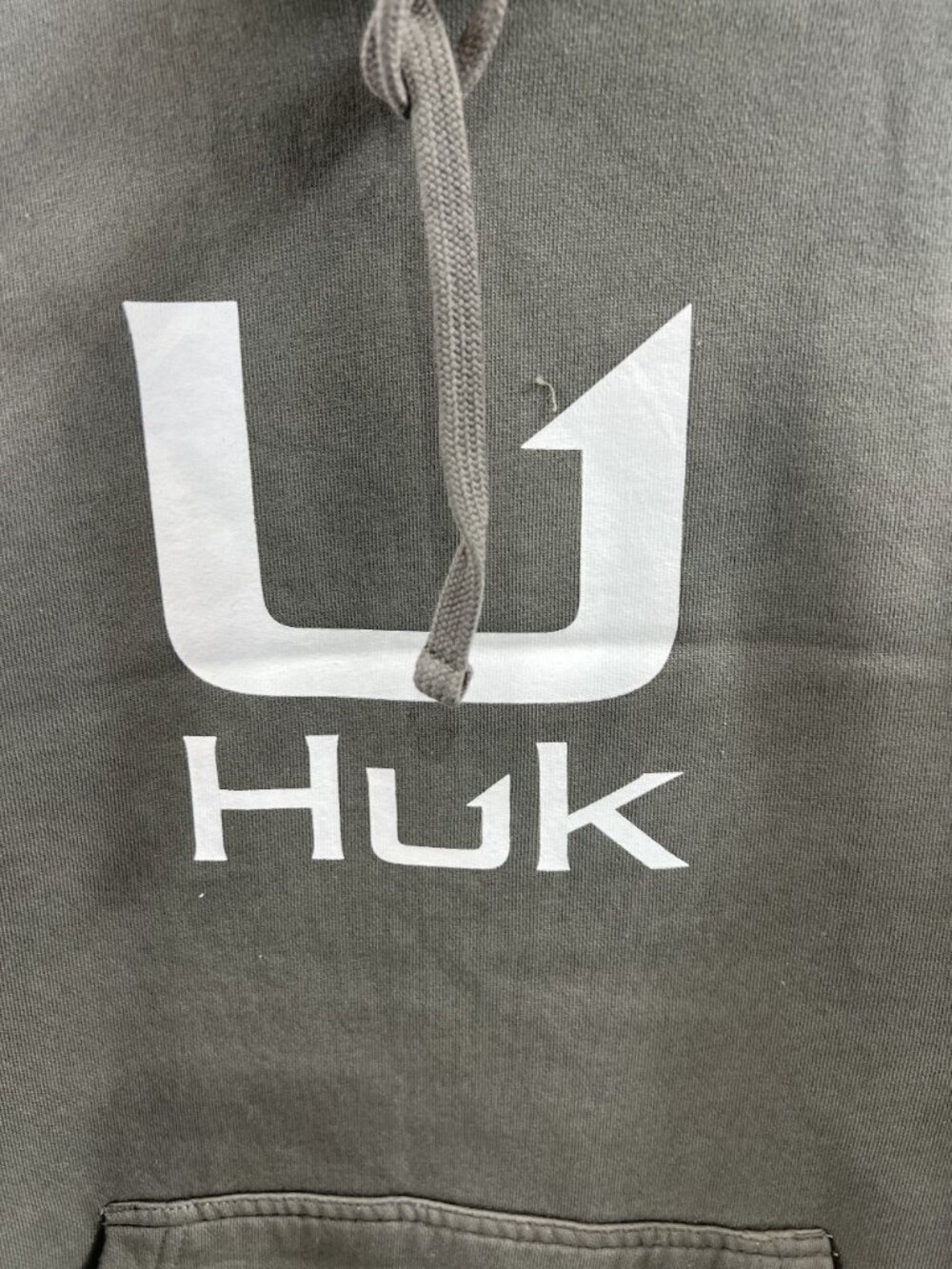 HUK Barb U Cotton Fleece Hoodie Sweatshirt Moss Men’s Sz. M New - Picture 2 of 6